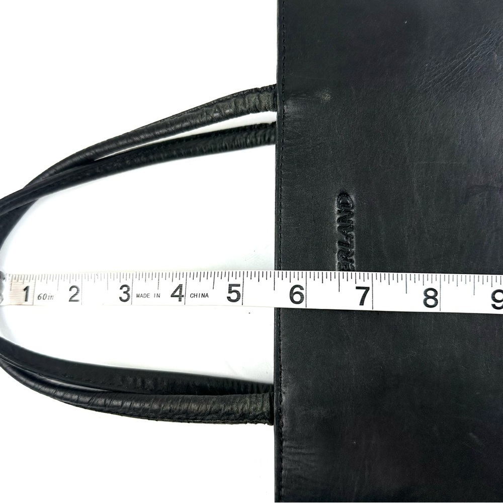 Overland Vintage Handbag Black Leather Double Handles Made In USA Purse - Picture 12 of 12